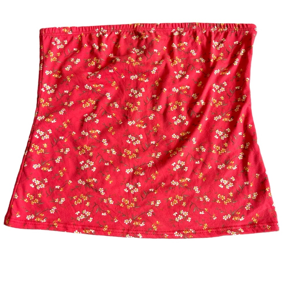 Red Floral Polly&Esther Tube Top